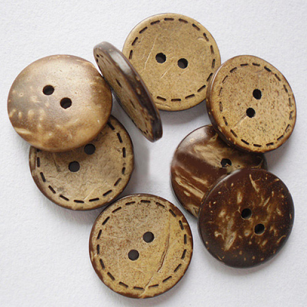 PandaHall Round 2-Hole Buttons, Coconut Button, BurlyWood, about 20mm in diameter Coconut Orange
PandaHall Round 2-Hole Buttons, Coconut Button, BurlyWood, about 20mm in diameter Coconut Orange