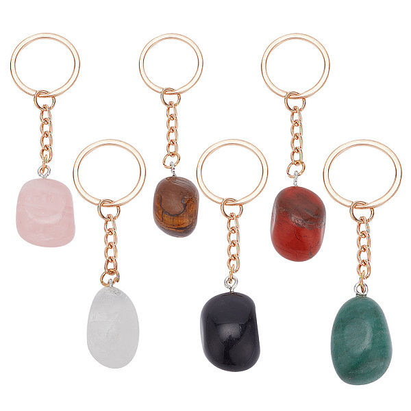 PandaHall DELORIGIN 6Pcs 6 Style Nuggets Gemstone Pendant Keychain, with Iron Findings, for Woman Bag Car Ornaments, 8.3~8.5cm, 1pc/style...
PandaHall DELORIGIN 6Pcs 6 Style Nuggets Gemstone Pendant Keychain, with Iron Findings, for Woman Bag Car Ornaments, 8.3~8.5cm, 1pc/style...