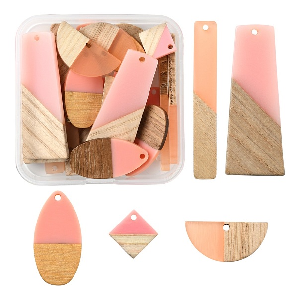 PandaHall 20Pcs 5 Style Resin & Wood Semi Circle Pendants, Half Round & Teardrop & Rhombus & Trapezoid & Rectangle, Pink, 14~52x7.5~28x3~4mm...
PandaHall 20Pcs 5 Style Resin & Wood Semi Circle Pendants, Half Round & Teardrop & Rhombus & Trapezoid & Rectangle, Pink, 14~52x7.5~28x3~4mm...