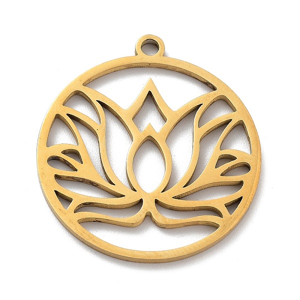 PandaHall Ion Plating(IP) 304 Stainless Steel Pendants, Laser Cut, Flat Round with Lotus Charm, Real 18K Gold Plated, 27.5x25x1mm, Hole: 2mm...
PandaHall Ion Plating(IP) 304 Stainless Steel Pendants, Laser Cut, Flat Round with Lotus Charm, Real 18K Gold Plated, 27.5x25x1mm, Hole: 2mm...