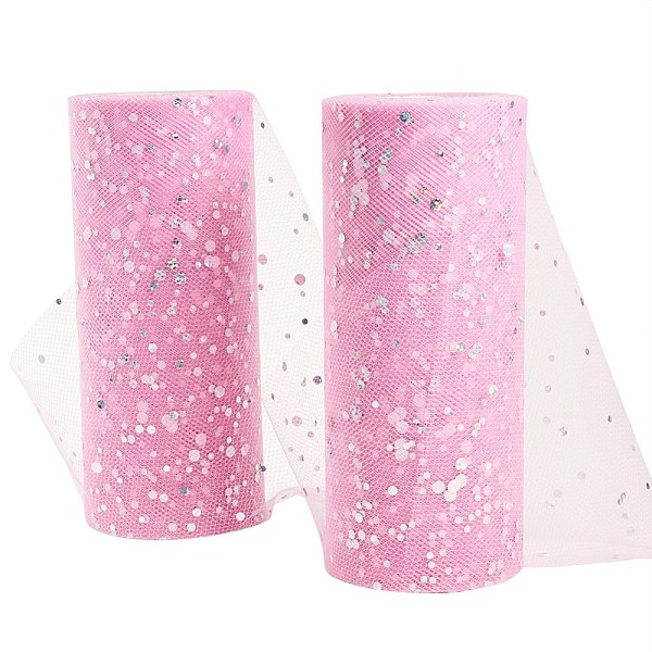 PandaHall Glitter Sequin Deco Mesh Ribbons, Tulle Fabric, Tulle Roll Spool Fabric For Skirt Making, Flamingo, 6 inch(15cm), about..., Pink
PandaHall Glitter Sequin Deco Mesh Ribbons, Tulle Fabric, Tulle Roll Spool Fabric For Skirt Making, Flamingo, 6 inch(15cm), about..., Pink