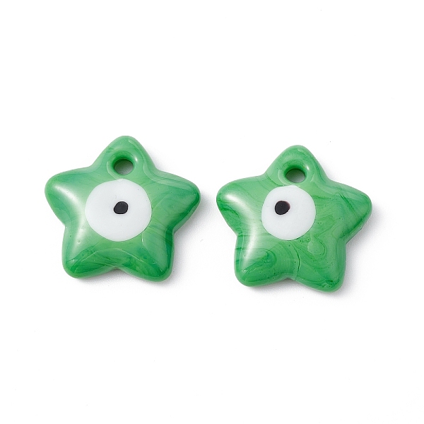 PandaHall Handmade Evil Eye Lampwork Pendants, Star Charm, Lime Green, 23.5~24x24~25x5~6.5mm, Hole: 2.5~3mm Lampwork Star
PandaHall Handmade Evil Eye Lampwork Pendants, Star Charm, Lime Green, 23.5~24x24~25x5~6.5mm, Hole: 2.5~3mm Lampwork Star