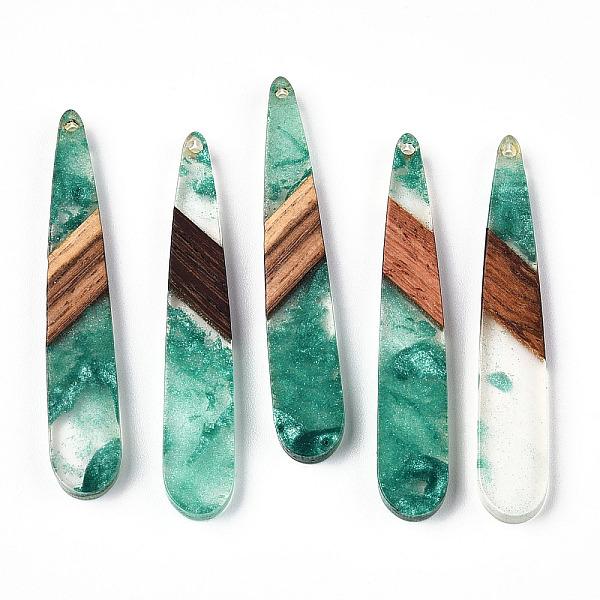 PandaHall Transparent Resin & Walnut Wood Big Pendants, with Glitter Powder, Teardrop Charms, Light Sea Green, 44x7.5x3.5mm, Hole: 1.4mm...
PandaHall Transparent Resin & Walnut Wood Big Pendants, with Glitter Powder, Teardrop Charms, Light Sea Green, 44x7.5x3.5mm, Hole: 1.4mm...