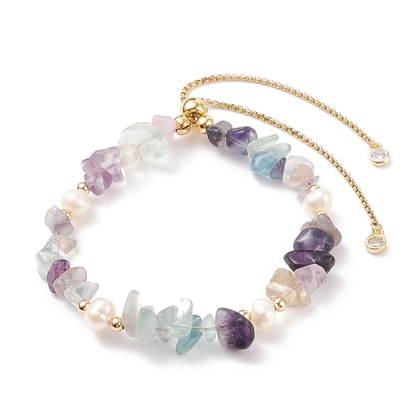 PandaHall Natural Fluorite Chips & Pearl Beaded Slider Bracelet, Gemstone Jewelry for Women, Golden, Inner Diameter: 2-1/8~3-1/4 inch...
PandaHall Natural Fluorite Chips & Pearl Beaded Slider Bracelet, Gemstone Jewelry for Women, Golden, Inner Diameter: 2-1/8~3-1/4 inch...