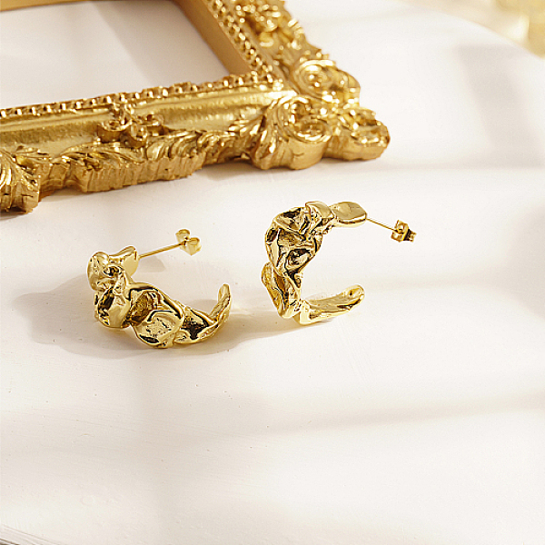 PandaHall Stainless Steel Twist Stud Earrings, Real 18K Gold Plated, 25x11mm Stainless Steel Twist
PandaHall Stainless Steel Twist Stud Earrings, Real 18K Gold Plated, 25x11mm Stainless Steel Twist