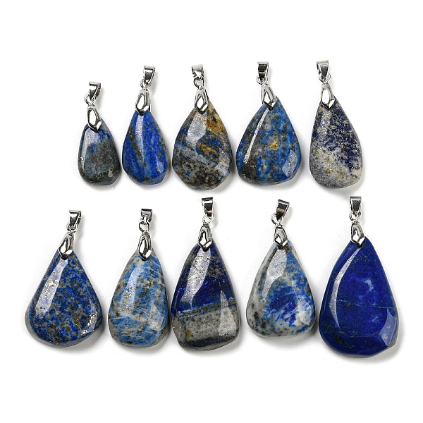 PandaHall Natural Lapis Lazuli Pendants, Teardrop Charms with Platinum Plated Brass Pinch Bails, 23~41x14~26x5.5~9mm, Hole: 6x4mm Lapis...
PandaHall Natural Lapis Lazuli Pendants, Teardrop Charms with Platinum Plated Brass Pinch Bails, 23~41x14~26x5.5~9mm, Hole: 6x4mm Lapis...