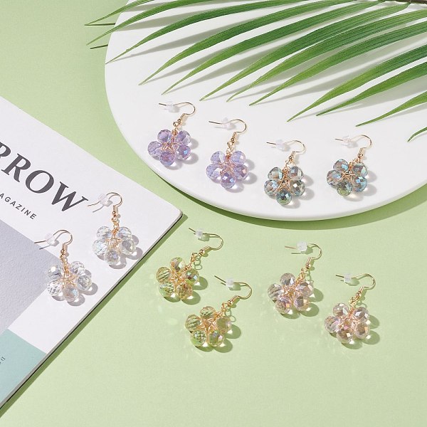 PandaHall Glass Beaded Flower Dangle Earrings, Brass Wire Wrap Earrings for Women, Mixed Color, 44mm, Pin: 0.7mm Glass Multicolor
PandaHall Glass Beaded Flower Dangle Earrings, Brass Wire Wrap Earrings for Women, Mixed Color, 44mm, Pin: 0.7mm Glass Multicolor