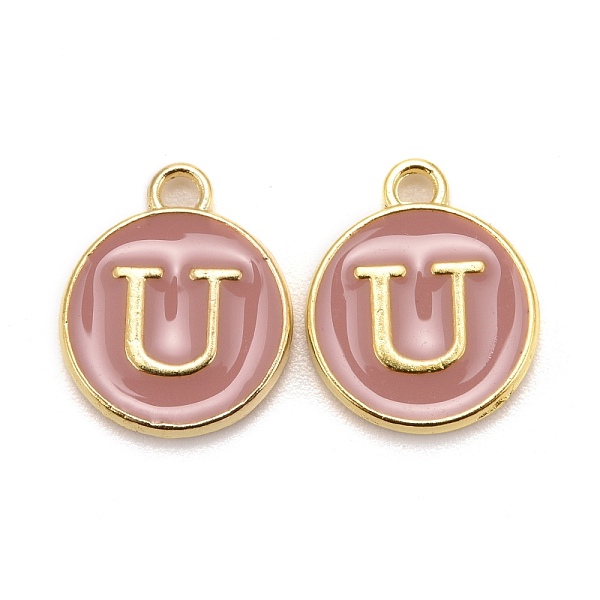 PandaHall Golden Plated Alloy Enamel Charms, Cadmium Free & Lead Free, Enamelled Sequins, Flat Round with Letter, Pink, Letter.U, 14x12x2mm...
PandaHall Golden Plated Alloy Enamel Charms, Cadmium Free & Lead Free, Enamelled Sequins, Flat Round with Letter, Pink, Letter.U, 14x12x2mm...