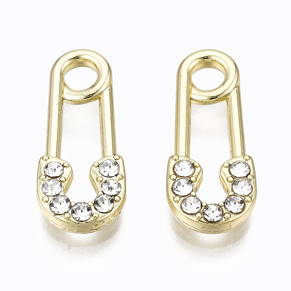 PandaHall Alloy Crystal Rhinestone Pendants, Safety Pin, Cadmium Free & Lead Free, Light Gold, 16.5x7x2.5mm, Hole: 2.5mm Alloy+Rhinestone..., Clear
PandaHall Alloy Crystal Rhinestone Pendants, Safety Pin, Cadmium Free & Lead Free, Light Gold, 16.5x7x2.5mm, Hole: 2.5mm Alloy+Rhinestone..., Clear