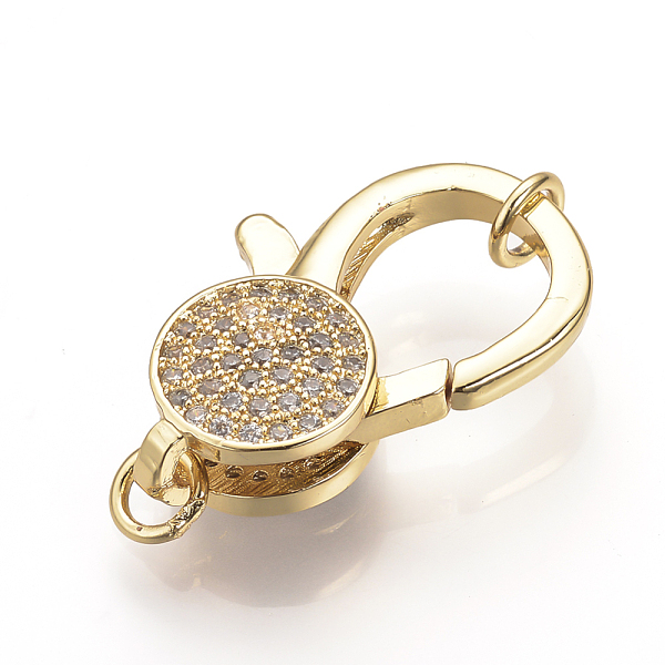 PandaHall Brass Micro Pave Cubic Zirconia Lobster Claw Clasps, Golden, 34x17.5x7.5mm, Hole: 4mm Brass+Cubic Zirconia Others
PandaHall Brass Micro Pave Cubic Zirconia Lobster Claw Clasps, Golden, 34x17.5x7.5mm, Hole: 4mm Brass+Cubic Zirconia Others