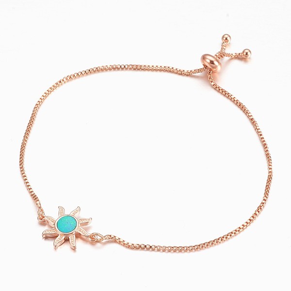 PandaHall Adjustable Brass Bolo Bracelets, Slider Bracelets, with Synthetic Opal, Sun, Rose Gold, Mixed Color, 9-7/8 inch(25cm), Link..., Multicolor
PandaHall Adjustable Brass Bolo Bracelets, Slider Bracelets, with Synthetic Opal, Sun, Rose Gold, Mixed Color, 9-7/8 inch(25cm), Link..., Multicolor