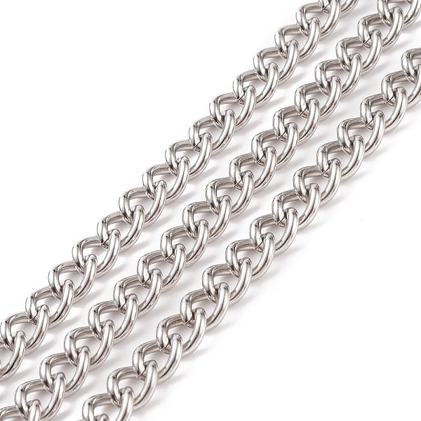 PandaHall 201 Stainless Steel Cuban Link Chains, Curb Chains, Unwelded, Stainless Steel Color, 9x7x1.7mm 201 Stainless Steel
PandaHall 201 Stainless Steel Cuban Link Chains, Curb Chains, Unwelded, Stainless Steel Color, 9x7x1.7mm 201 Stainless Steel