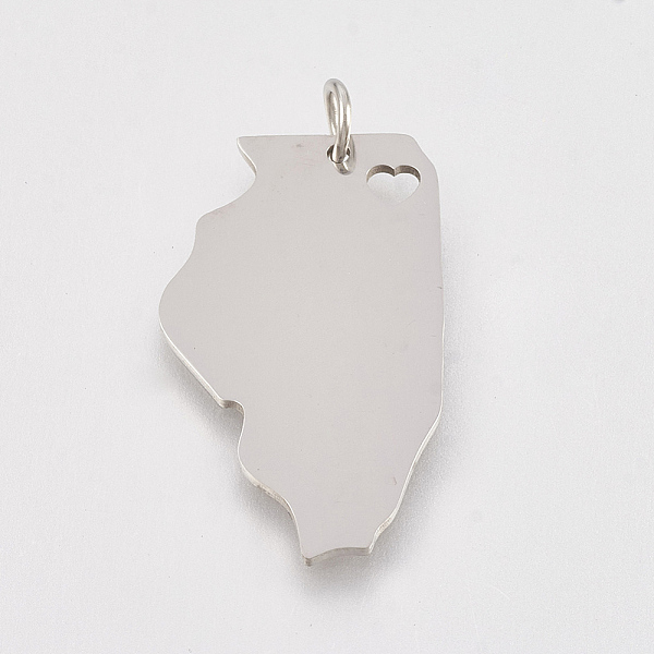 PandaHall 201 Stainless Steel Pendants, Map of Illinois, Stainless Steel Color, 28x17x1mm, Hole: 3mm 201 Stainless Steel Others
PandaHall 201 Stainless Steel Pendants, Map of Illinois, Stainless Steel Color, 28x17x1mm, Hole: 3mm 201 Stainless Steel Others