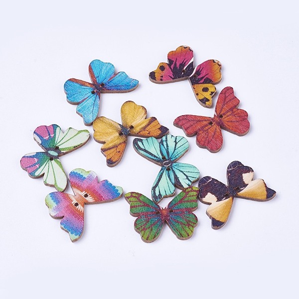PandaHall Wooden Buttons, 2-Hole, Dyed, Butterfly, Mixed Color, 20.5x28.2x2mm, Hole: 1.4mm Wood Butterfly Multicolor
PandaHall Wooden Buttons, 2-Hole, Dyed, Butterfly, Mixed Color, 20.5x28.2x2mm, Hole: 1.4mm Wood Butterfly Multicolor