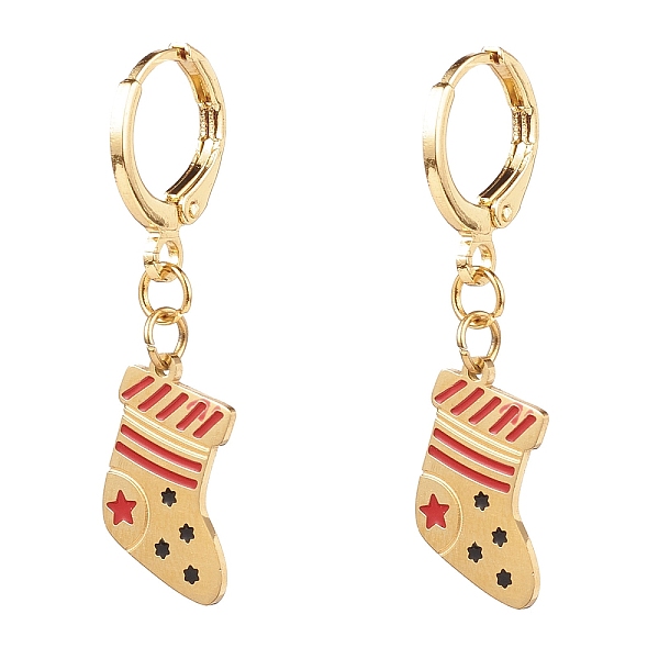 PandaHall Brass Huggie Hoop Earrings for Christmas, with 316 Surgical Stainless Steel Enamel Charms, Christmas Sock, Real 14K Gold Plated...
PandaHall Brass Huggie Hoop Earrings for Christmas, with 316 Surgical Stainless Steel Enamel Charms, Christmas Sock, Real 14K Gold Plated...