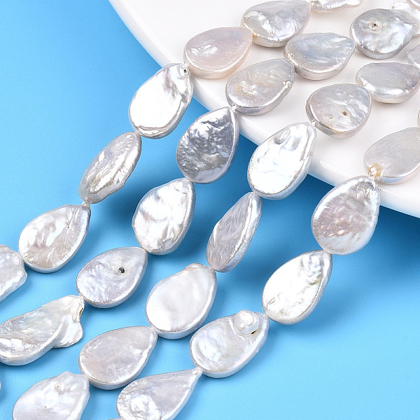 PandaHall Baroque Natural Nucleated Pearl Keshi Pearl Beads Strands, Cultured Freshwater Pearl, Teardrop, Seashell Color...
PandaHall Baroque Natural Nucleated Pearl Keshi Pearl Beads Strands, Cultured Freshwater Pearl, Teardrop, Seashell Color...