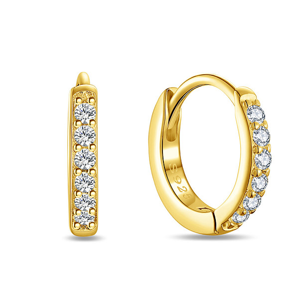 PandaHall SHEGRACE 925 Sterling Silver Huggie Hoop Earrings, Hypoallergenic Earrings, with Grade AAA Cubic Zirconia, Ring, Golden, 11.3x2mm..., Clear
PandaHall SHEGRACE 925 Sterling Silver Huggie Hoop Earrings, Hypoallergenic Earrings, with Grade AAA Cubic Zirconia, Ring, Golden, 11.3x2mm..., Clear
