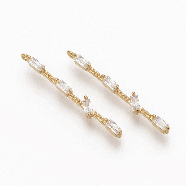 PandaHall Brass Clear Cubic Zirconia Pendants, Nickel Free, Bar, Real 18K Gold Plated, 25x2.5x2.5mm, Hole: 1mm Brass+Cubic Zirconia Others...
PandaHall Brass Clear Cubic Zirconia Pendants, Nickel Free, Bar, Real 18K Gold Plated, 25x2.5x2.5mm, Hole: 1mm Brass+Cubic Zirconia Others...