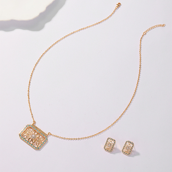 PandaHall Brass Micro Pave Cubic Zirconia Jewelry Sets for Women, Rectangle Dangle Stud Earring & Pendant Necklaces, Real 18K Gold Plated...
PandaHall Brass Micro Pave Cubic Zirconia Jewelry Sets for Women, Rectangle Dangle Stud Earring & Pendant Necklaces, Real 18K Gold Plated...