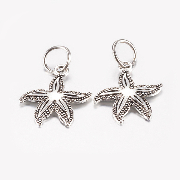 PandaHall Tibetan Style Alloy Pendants, Starfish/Sea Stars, Antique Silver, 25.5x23x2mm, Hole: 7.5mm Alloy Starfish
PandaHall Tibetan Style Alloy Pendants, Starfish/Sea Stars, Antique Silver, 25.5x23x2mm, Hole: 7.5mm Alloy Starfish