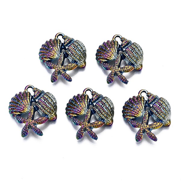 PandaHall Alloy Pendants, Cadmium Free & Nickel Free & Lead Free, Shell Shape with Starfish, Rainbow Color, 23x19.5x5.5mm, Hole: 1.8mm Alloy...
PandaHall Alloy Pendants, Cadmium Free & Nickel Free & Lead Free, Shell Shape with Starfish, Rainbow Color, 23x19.5x5.5mm, Hole: 1.8mm Alloy...