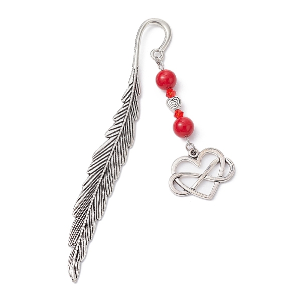 PandaHall Valentine's Day Alloy Heart Pendant Bookmarks, Dyed Natural Mashan Jade Beaded Bookmark, Feather Bookmark, Infinity, 115.5mm...
PandaHall Valentine's Day Alloy Heart Pendant Bookmarks, Dyed Natural Mashan Jade Beaded Bookmark, Feather Bookmark, Infinity, 115.5mm...