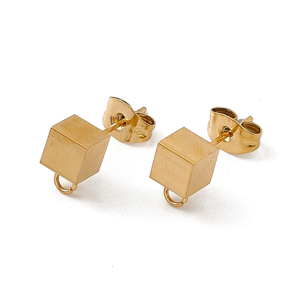 PandaHall 304 Stainless Steel Stud Earring Findings, with Ear Nuts and Horizontal Loops, Cube, Golden, 8x5mm, Hole: 2mm, Pin: 0.5mm 304...
PandaHall 304 Stainless Steel Stud Earring Findings, with Ear Nuts and Horizontal Loops, Cube, Golden, 8x5mm, Hole: 2mm, Pin: 0.5mm 304...