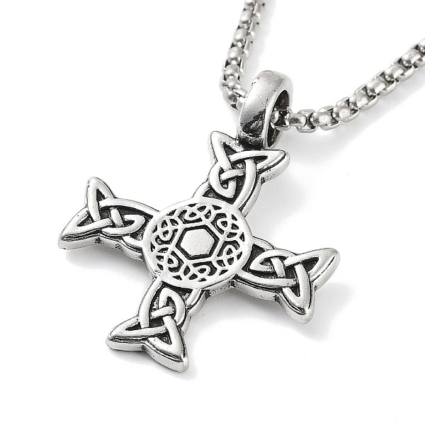 PandaHall Tibetan Style Alloy Pendant Necklaces, Cross, 23.62 inch(60cm), Corss: 35.5x27.5mm Alloy Cross
PandaHall Tibetan Style Alloy Pendant Necklaces, Cross, 23.62 inch(60cm), Corss: 35.5x27.5mm Alloy Cross