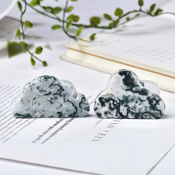 PandaHall Natural Moss Agate Healing Cloud Figurines, Reiki Energy Stone Display Decorations, 50~60mm Moss Agate Cloud
PandaHall Natural Moss Agate Healing Cloud Figurines, Reiki Energy Stone Display Decorations, 50~60mm Moss Agate Cloud