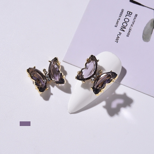 PandaHall 3D Alloy Cubic Zirconia Cabochons, Nail Art Decoration Accessories, with Glass, Faceted, Butterfly, Golden, Dark Violet..., Purple
PandaHall 3D Alloy Cubic Zirconia Cabochons, Nail Art Decoration Accessories, with Glass, Faceted, Butterfly, Golden, Dark Violet..., Purple