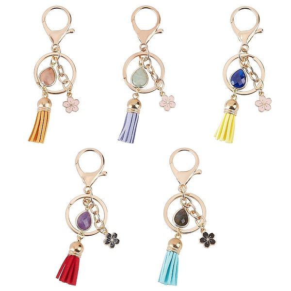 PandaHall 5Pcs 5 Styles Natural Gemstone Nuggets Bead Tassel Pendant Keychain, Alloy Enamel Flower Charm Key Rings for Men Women, Golden...
PandaHall 5Pcs 5 Styles Natural Gemstone Nuggets Bead Tassel Pendant Keychain, Alloy Enamel Flower Charm Key Rings for Men Women, Golden...