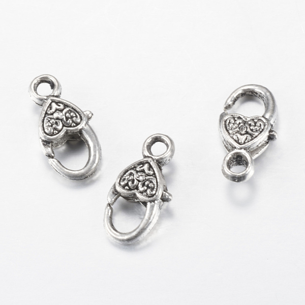 PandaHall Tibetan Style Alloy Lobster Claw Clasps, Heart, Cadmium Free & Nickel Free & Lead Free, Antique Silver, 17x9x5mm, Hole: 2mm Alloy...
PandaHall Tibetan Style Alloy Lobster Claw Clasps, Heart, Cadmium Free & Nickel Free & Lead Free, Antique Silver, 17x9x5mm, Hole: 2mm Alloy...