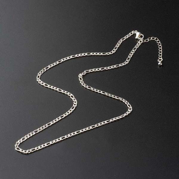 PandaHall 304 Stainless Steel Figaro Chain Necklaces, with Lobster Claw Clasps, Stainless Steel Color, 46cm 304 Stainless Steel
PandaHall 304 Stainless Steel Figaro Chain Necklaces, with Lobster Claw Clasps, Stainless Steel Color, 46cm 304 Stainless Steel