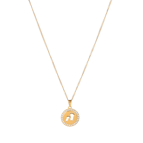 PandaHall Round with Rhinestone and Footprint Pendant Necklaces, Stainless Steel Cable Chain Necklaces Other Footprint
PandaHall Round with Rhinestone and Footprint Pendant Necklaces, Stainless Steel Cable Chain Necklaces Other Footprint