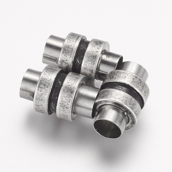 PandaHall 304 Stainless Steel Magnetic Clasps, Column, Antique Silver, 16x10mm, Hole: 6mm Stainless Steel Column
PandaHall 304 Stainless Steel Magnetic Clasps, Column, Antique Silver, 16x10mm, Hole: 6mm Stainless Steel Column