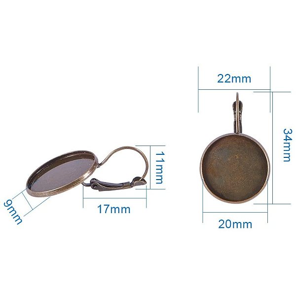 PandaHall 10 Pcs Brass Lever Back Earring Hoop Open Loop Leverback Ear Wire, Flat Round Bezel Tray Blank Cabochon Setting for Earring...
PandaHall 10 Pcs Brass Lever Back Earring Hoop Open Loop Leverback Ear Wire, Flat Round Bezel Tray Blank Cabochon Setting for Earring...