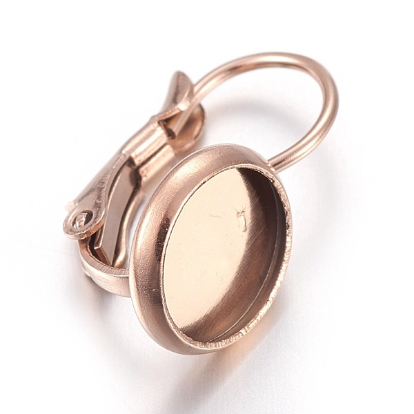 PandaHall Ion Plating(IP) Stainless Steel Leverback Earring Settings, Flat Round, Rose Gold, Tray: 8mm, 17x10mm, Pin: 0.7mm Stainless Steel
PandaHall Ion Plating(IP) Stainless Steel Leverback Earring Settings, Flat Round, Rose Gold, Tray: 8mm, 17x10mm, Pin: 0.7mm Stainless Steel