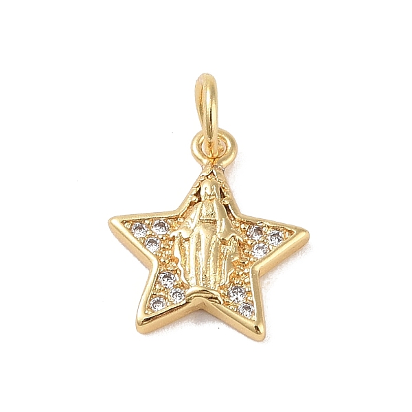 PandaHall Brass Micro Pave Clear Cubic Zirconia Charms, with Jump Ring, Real 18K Gold Plated, Star, 13.5x11.5x2mm, Hole: 3mm Brass+Cubic...
PandaHall Brass Micro Pave Clear Cubic Zirconia Charms, with Jump Ring, Real 18K Gold Plated, Star, 13.5x11.5x2mm, Hole: 3mm Brass+Cubic...