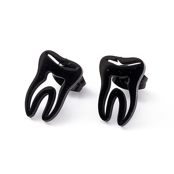 PandaHall 304 Stainless Steel Tooth Shape Stud Earrings for Men Women, Electrophoresis Black, 12.5x8.5mm, Pin: 0.7mm 304 Stainless Steel...
PandaHall 304 Stainless Steel Tooth Shape Stud Earrings for Men Women, Electrophoresis Black, 12.5x8.5mm, Pin: 0.7mm 304 Stainless Steel...