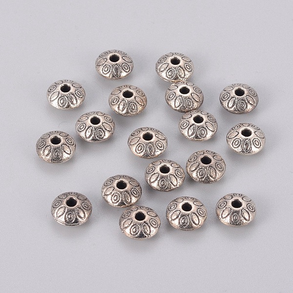 PandaHall Tibetan Style Alloy Spacer Beads, Lead Free & Cadmium Free, Rondelle with Flower, Antique Silver, 9x9x6mm, Hole: 1.5mm Alloy...
PandaHall Tibetan Style Alloy Spacer Beads, Lead Free & Cadmium Free, Rondelle with Flower, Antique Silver, 9x9x6mm, Hole: 1.5mm Alloy...