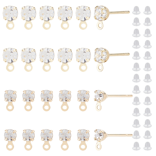 PandaHall BENECREAT 80Pcs Brass Stud Earring Findings, with Horizontal Loops & Clear Cubic Zirconia, with 100pcs Plastic Ear Nuts, Real 18K...
PandaHall BENECREAT 80Pcs Brass Stud Earring Findings, with Horizontal Loops & Clear Cubic Zirconia, with 100pcs Plastic Ear Nuts, Real 18K...