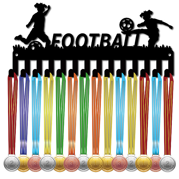 PandaHall Iron Medal Holder Frame, 14 Hooks Medals Display Hanger Rack, with Screws, Black, Running, Football, 130x290mm, Hole: 5mm Iron...
PandaHall Iron Medal Holder Frame, 14 Hooks Medals Display Hanger Rack, with Screws, Black, Running, Football, 130x290mm, Hole: 5mm Iron...