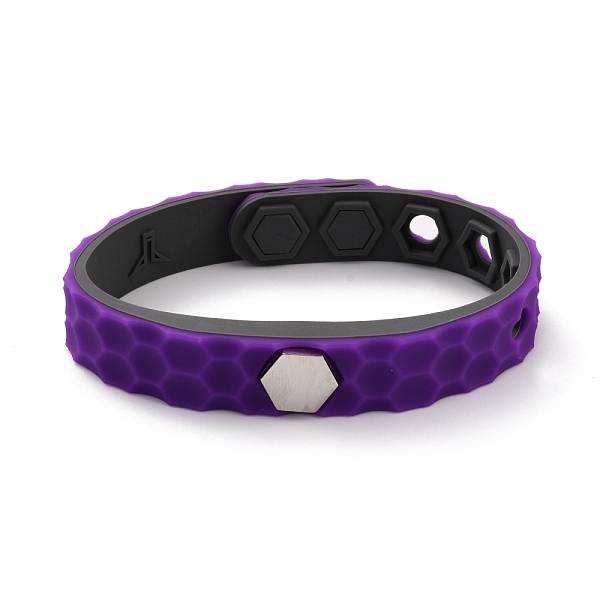 PandaHall Flat Silicone Cord Bracelets, Hexagon Beads Adjustable Bracelet for Men Women, Indigo, 9.92 inch(25.2cm) Silicone Purple
PandaHall Flat Silicone Cord Bracelets, Hexagon Beads Adjustable Bracelet for Men Women, Indigo, 9.92 inch(25.2cm) Silicone Purple