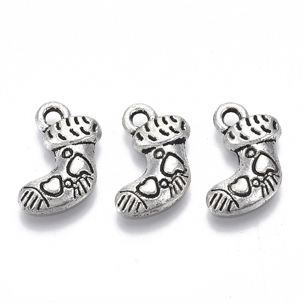 PandaHall Tibetan Style Alloy Charms, Lead Free & Cadmium Free, Christmas Theme, Christmas Stockings, Antique Silver, 14.5x12x2.5mm, Hole...
PandaHall Tibetan Style Alloy Charms, Lead Free & Cadmium Free, Christmas Theme, Christmas Stockings, Antique Silver, 14.5x12x2.5mm, Hole...