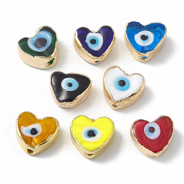 PandaHall Brass Beads, with Enamel, Real 18K Gold Plated, Heart with Evil Eye, Mixed Color, 14.5x16x7mm, Hole: 1.6mm Brass+Enamel Heart..., Multicolor
PandaHall Brass Beads, with Enamel, Real 18K Gold Plated, Heart with Evil Eye, Mixed Color, 14.5x16x7mm, Hole: 1.6mm Brass+Enamel Heart..., Multicolor