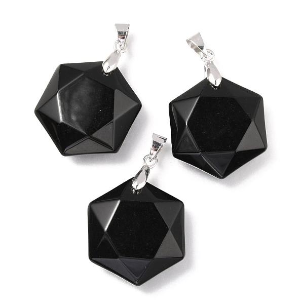 PandaHall Faceted Natural Black Agate Pendants, with Platinum Tone Brass Findings, Hexagon, 28x25x9mm, Hole: 4x5mm Natural Agate Hexagon
PandaHall Faceted Natural Black Agate Pendants, with Platinum Tone Brass Findings, Hexagon, 28x25x9mm, Hole: 4x5mm Natural Agate Hexagon
