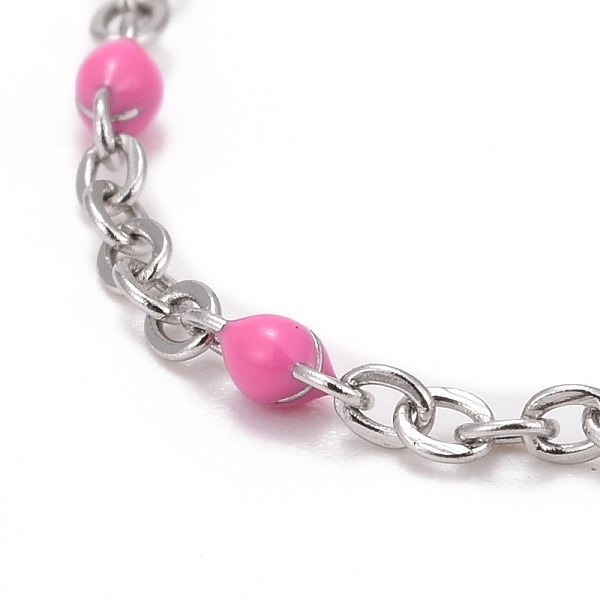 PandaHall 304 Stainless Steel Cable Chain Anklets, with Enamel and Lobster Claw Clasps, Stainless Steel Color, Hot Pink, 230x2mm Stainless...
PandaHall 304 Stainless Steel Cable Chain Anklets, with Enamel and Lobster Claw Clasps, Stainless Steel Color, Hot Pink, 230x2mm Stainless...