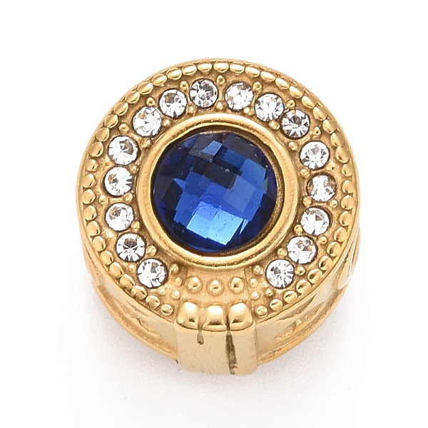 PandaHall 304 Stainless Steel European Beads, Large Hole Beads, with Capri Blue & Crystal Rhinestone, Flat Round, Golden, 12x11.5mm, Hole..., Cyan
PandaHall 304 Stainless Steel European Beads, Large Hole Beads, with Capri Blue & Crystal Rhinestone, Flat Round, Golden, 12x11.5mm, Hole..., Cyan
