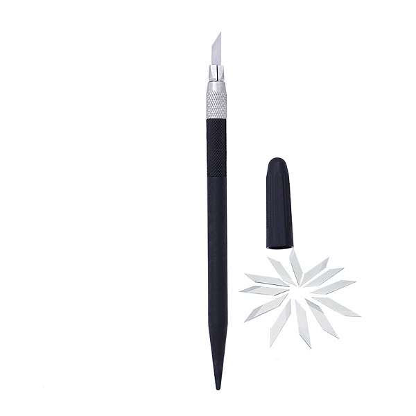 PandaHall Leathercraft Steel Carving Craft Knife Kit, with Spare Knife Blades, for Crafts Arts, Stainless Steel Color, 14cm Steel Black
PandaHall Leathercraft Steel Carving Craft Knife Kit, with Spare Knife Blades, for Crafts Arts, Stainless Steel Color, 14cm Steel Black