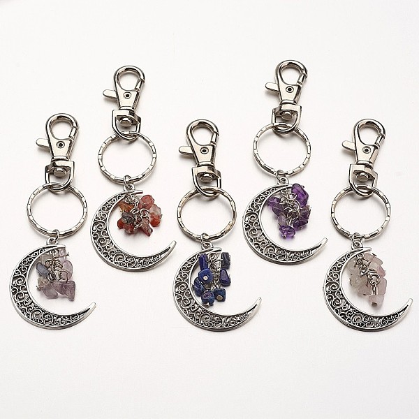 PandaHall Natural Gemstone Pendant Keychain, with Alloy Pendants, Iron Rings and Alloy Keychain Findings, Moon, Mixed Color, 100mm Mixed..., Multicolor
PandaHall Natural Gemstone Pendant Keychain, with Alloy Pendants, Iron Rings and Alloy Keychain Findings, Moon, Mixed Color, 100mm Mixed..., Multicolor
